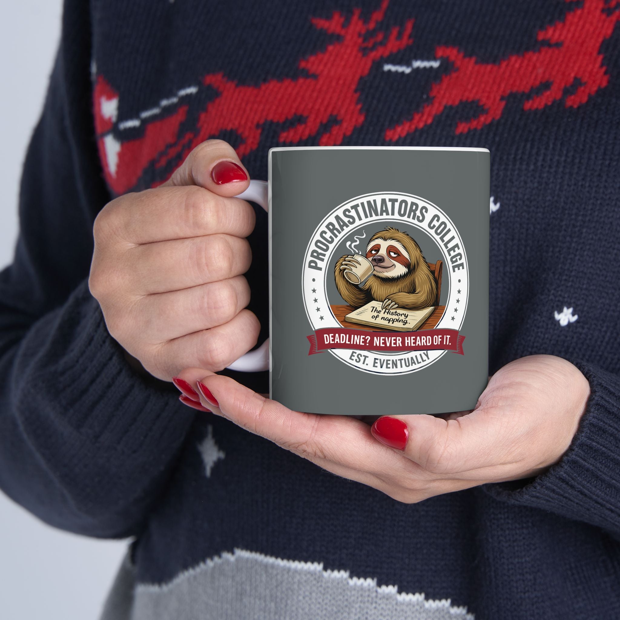 Procrastinators College Ceramic Mug, (11oz)